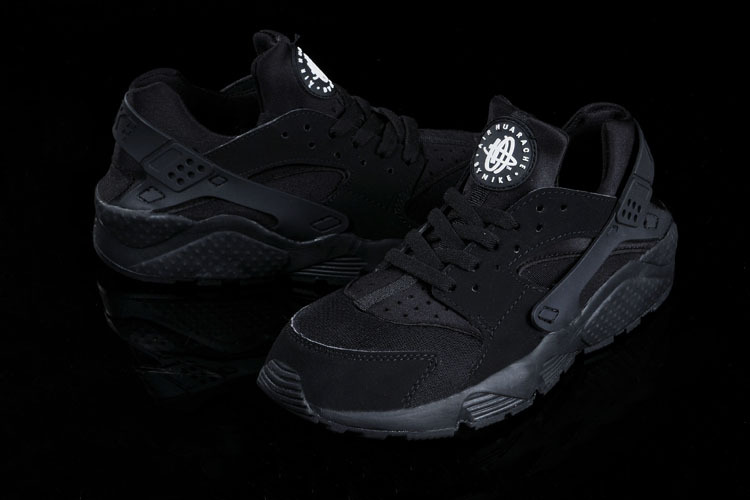 Nike Air Huarache All Black Running Shoes - Click Image to Close