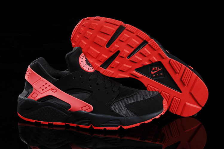 Nike Air Huarache Black Red Running Shoes