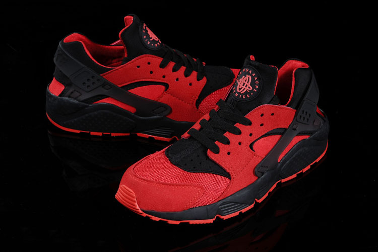 Nike Air Huarache Red Black Running Shoes - Click Image to Close