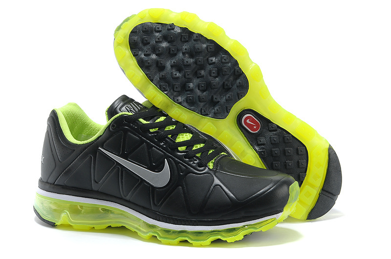 Men Nike Air Max 09 5 Leather Black Green