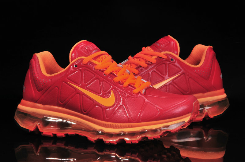 Men Nike Air Max 09 5 Leather Red Orange