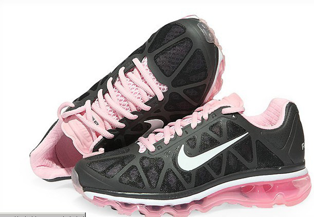 Women Nike Air Max 2009 5 Mesh Black Pink White Logo - Click Image to Close