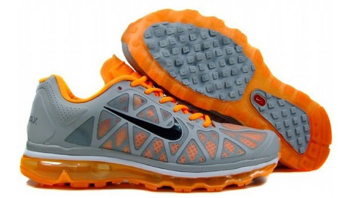 Nike Air Max 2011 Grey Orange Black Women Shoes - Click Image to Close