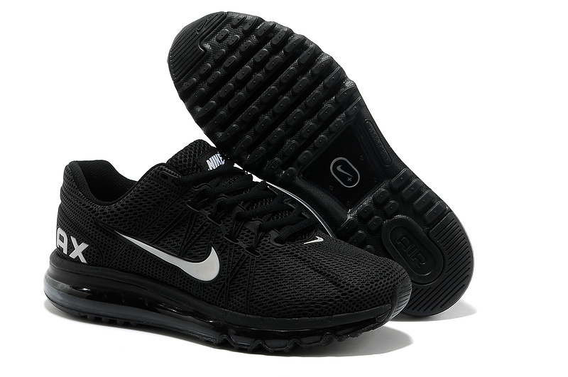 Nike Air Max 2013 All Black Running Shoes - Click Image to Close