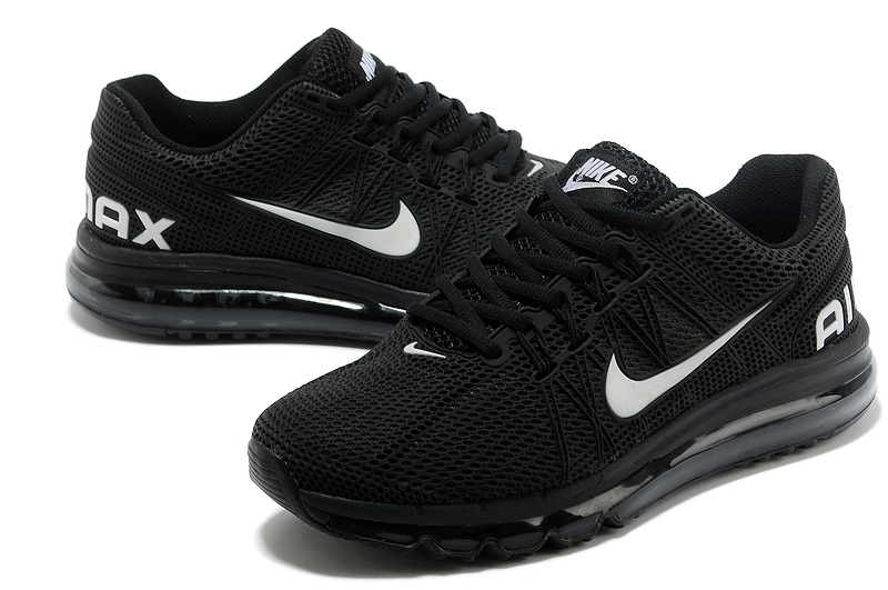 Nike Air Max 2013 All Black Running Shoes - Click Image to Close