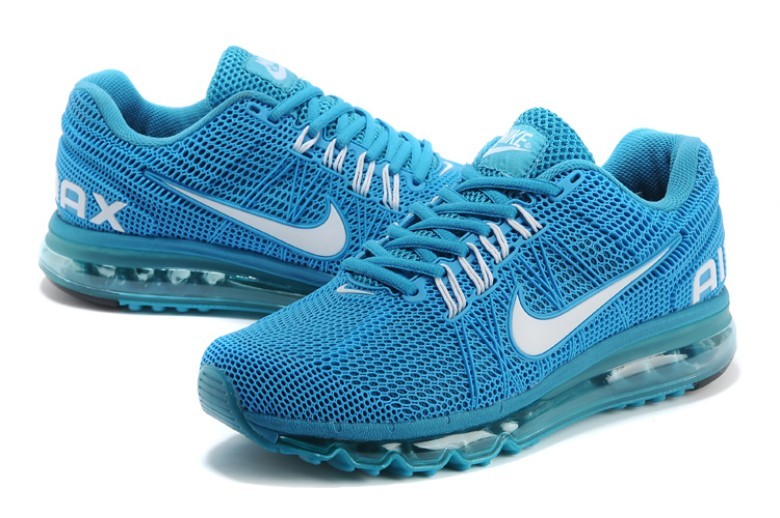 Nike Air Max 2013 All Blue Running Shoes - Click Image to Close