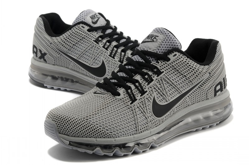 Nike Air Max 2013 All Grey Black Running Shoes - Click Image to Close