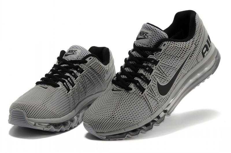 Nike Air Max 2013 All Grey Black Running Shoes - Click Image to Close