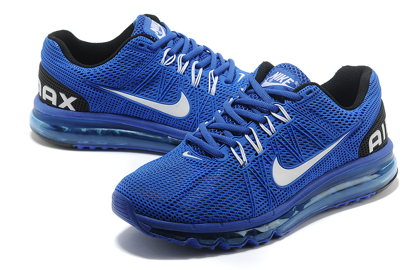 Nike Air Max 2013 Blue Black Running Shoes - Click Image to Close