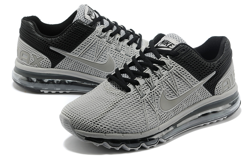 Nike Air Max 2013 Grey Black Running Shoes - Click Image to Close