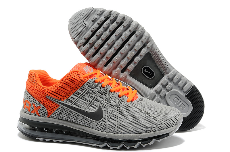 Nike Air Max 2013 Grey Orange Black Running Shoes - Click Image to Close