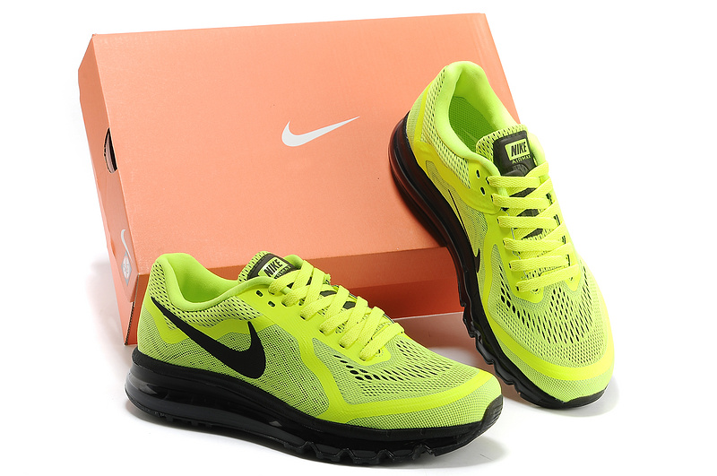 Nike Air Max 2014 Cushion Fluorscent Green Black Shoes - Click Image to Close