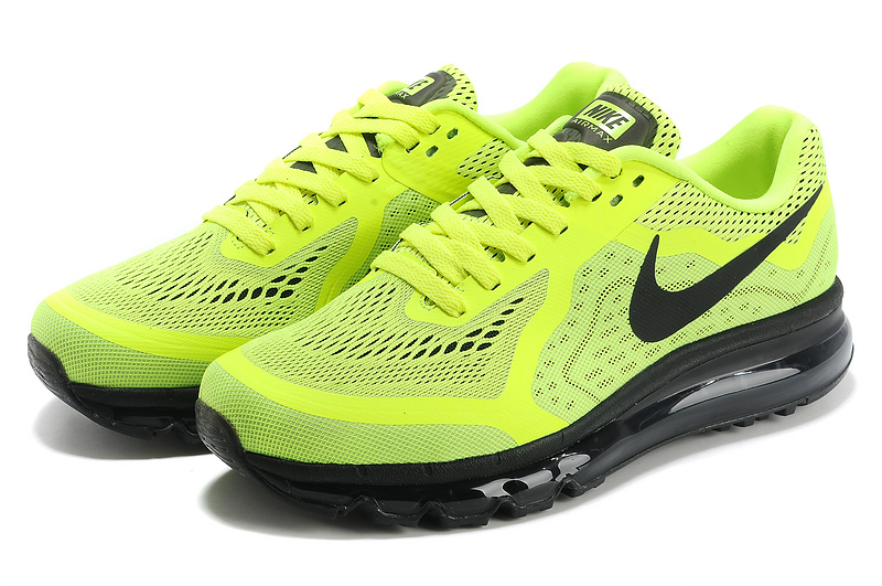 Nike Air Max 2014 Cushion Fluorscent Green Black Shoes - Click Image to Close