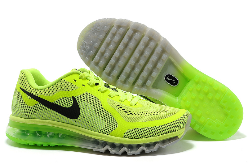 Nike Air Max 2014 Cushion Fluorscent Green Shoes - Click Image to Close