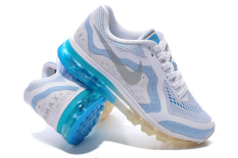 Nike Air Max 2014 Cushion White Blue Shoes - Click Image to Close
