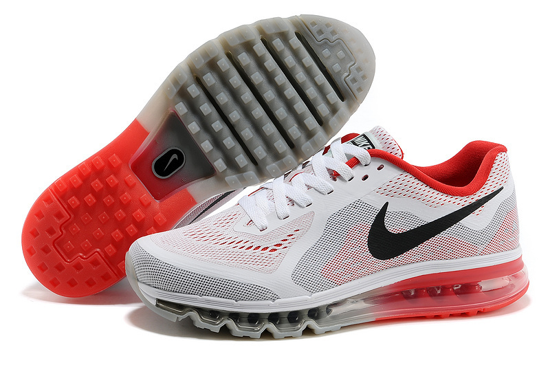 Nike Air Max 2014 Cushion White Grey Red Shoes - Click Image to Close