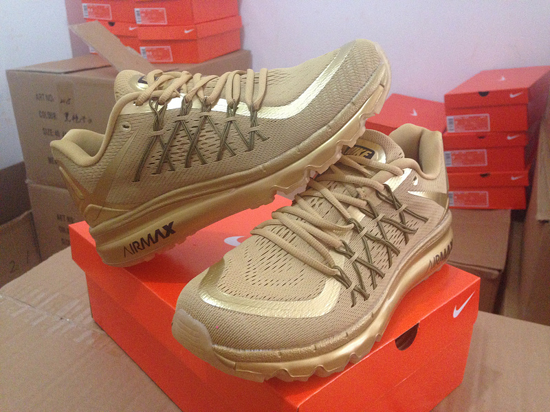 Nike Air Max 2015 All Gold Shoes - Click Image to Close