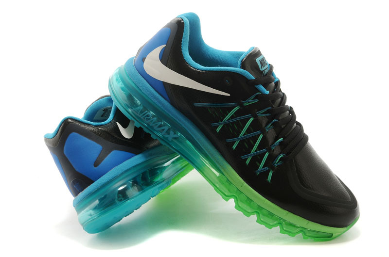 Men Nike Air Max 2015 Black Blue Green - Click Image to Close