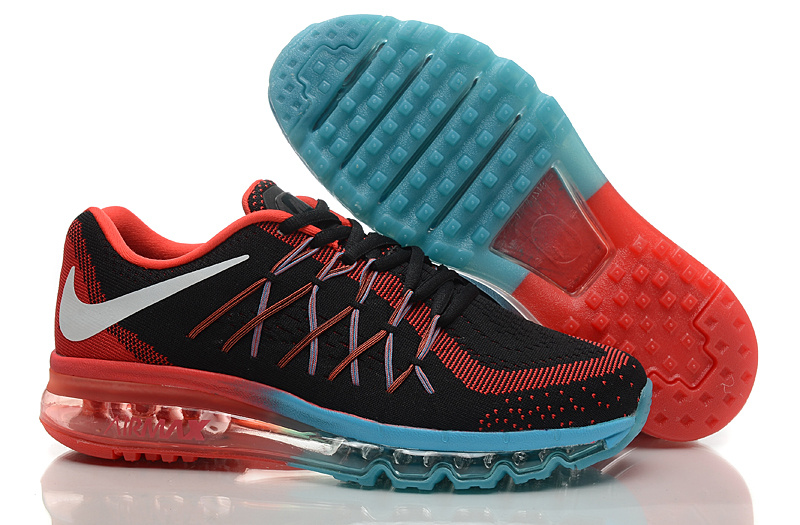 Nike Air Max 2015 Knit Black Red Blue Shoes - Click Image to Close