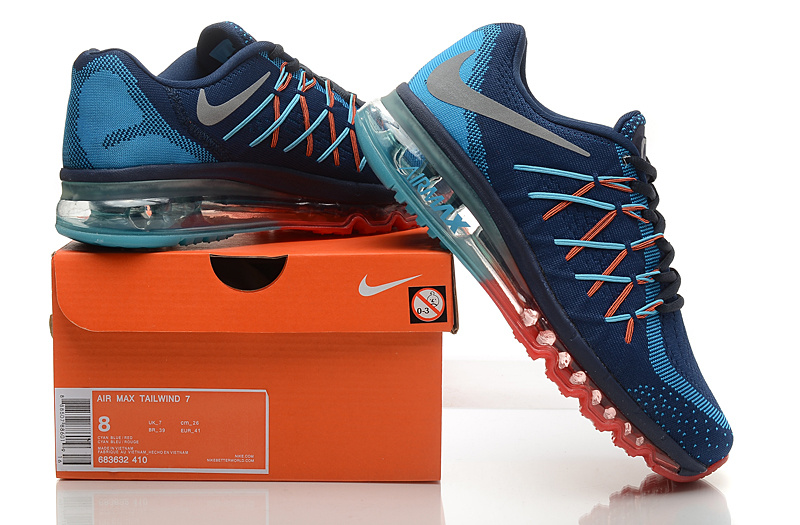 Nike Air Max 2015 Knit Blue Red Shoes - Click Image to Close