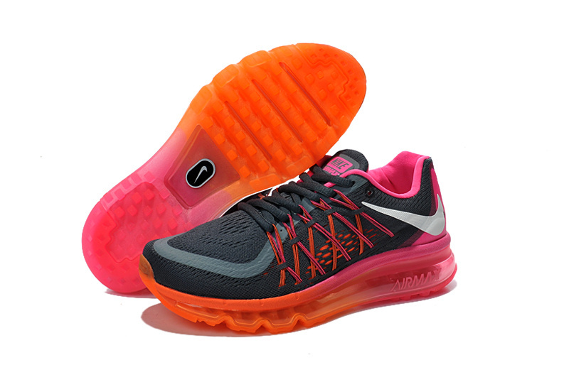 Nike Air Max 2015 Whole Palm Black Orange Oink Women Shoes - Click Image to Close