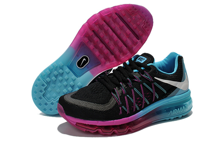 Nike Air Max 2015 Whole Palm Black Purple Blue Women Shoes - Click Image to Close