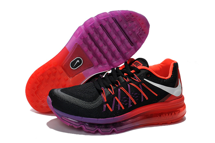 Nike Air Max 2015 Whole Palm Black Purple Red Women Shoes - Click Image to Close