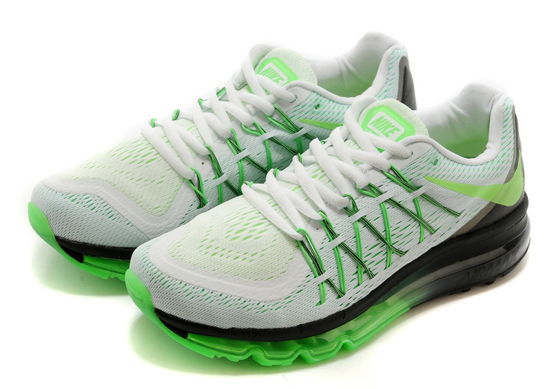 Nike Air Max 2015 Whole Palm Grey Black Green Women Shoes - Click Image to Close