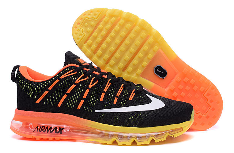 Women Nike Air Max 2016 Black Orange Yellow Shoes - Click Image to Close