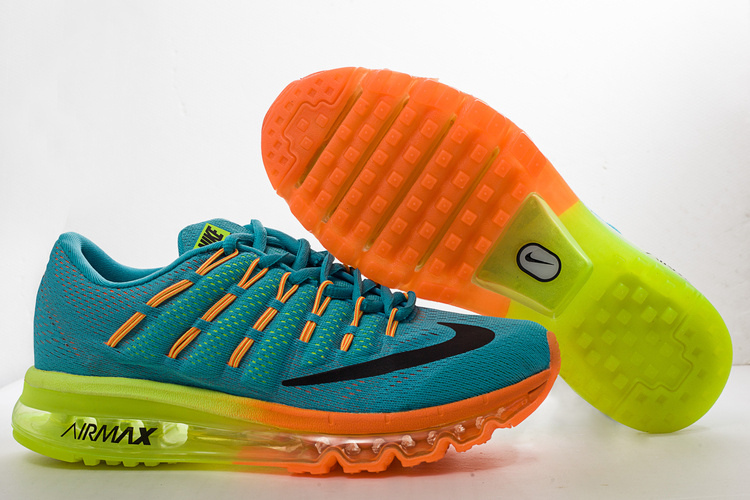 Nike Air Max 2016 Blue Orange Volt Women Shoes - Click Image to Close