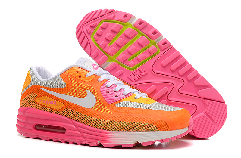 Women Nike Air Max 25 Anniversary Lunar90 C3 Orange White Pink Shoes