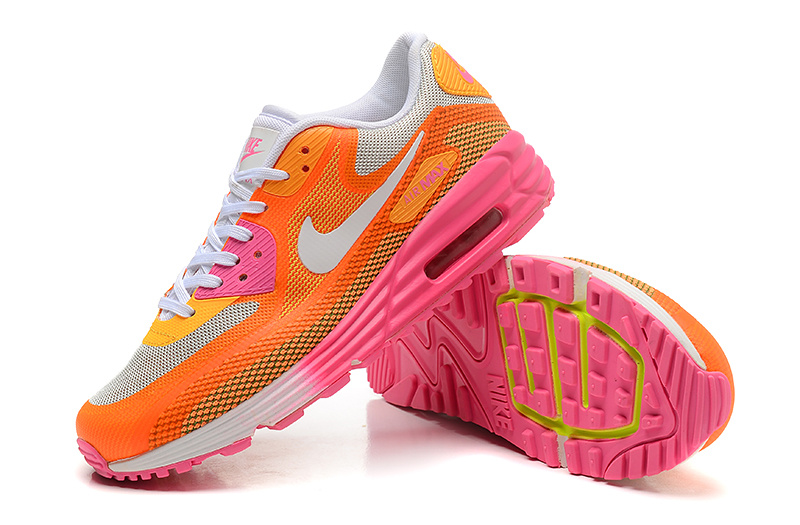 Women Nike Air Max 25 Anniversary Lunar90 C3 Orange White Pink Shoes