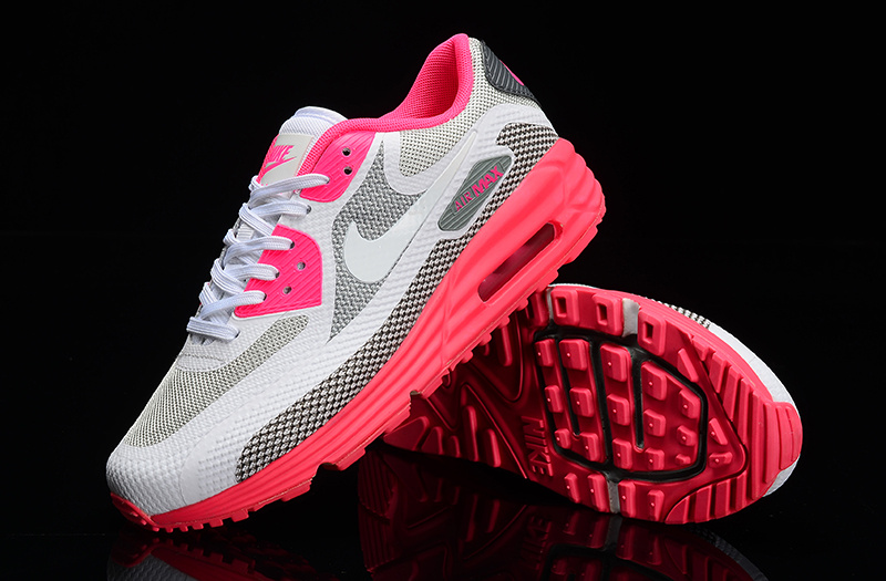 Women Nike Air Max 25 Anniversary Lunar90 C3 Silver Grey Pink Shoes - Click Image to Close