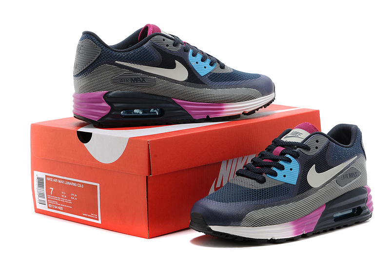 Nike Air Max 25th Anniversary Black Blue Grey Purple Shoes - Click Image to Close