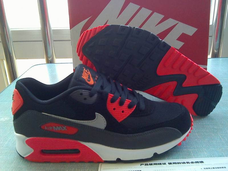 Nike Air Max 90 Black Dark Blue Red Women Shoes