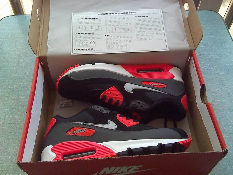 Nike Air Max 90 Black Dark Blue Red Men Shoes - Click Image to Close