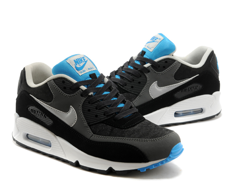 Nike Air Max 90 Black White Blue Mens Shoes - Click Image to Close