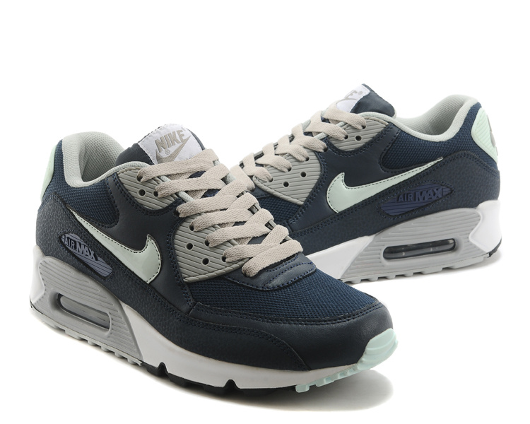 Nike Air Max 90 Blue Grey White Shoes - Click Image to Close