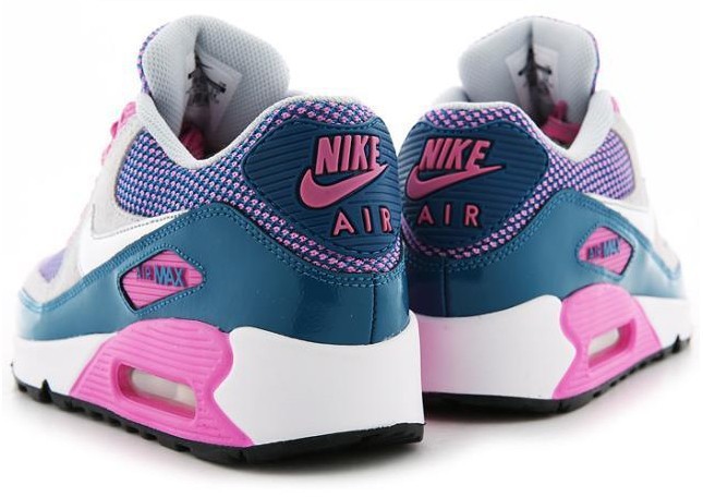 Nike Air Max 90 Grey Pink Blue Silver For Women