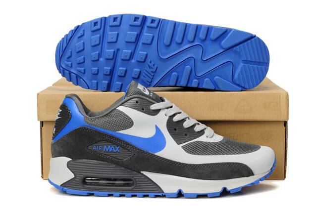 Nike Air Max 90 HYP PRM Grey Black Blue Shoes - Click Image to Close