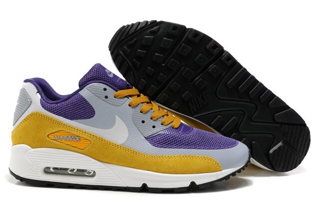 Nike Air Max 90 HYP PRM Grey Purple Yellow White Shoes