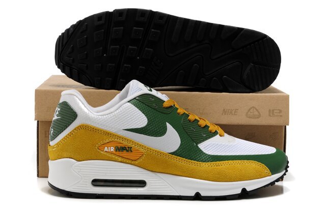 Nike Air Max 90 HYP PRM White Green Yellow Shoes - Click Image to Close