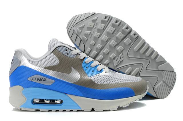 Nike Air Max 90 HYP PRM White Grey Blue Shoes - Click Image to Close