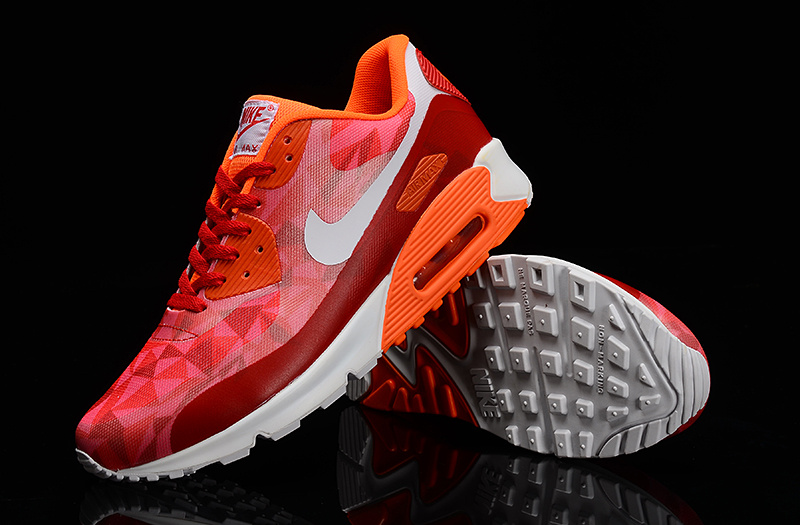 Nike Air Max 90 Hyperfuse Wine Red Orange White Shoes