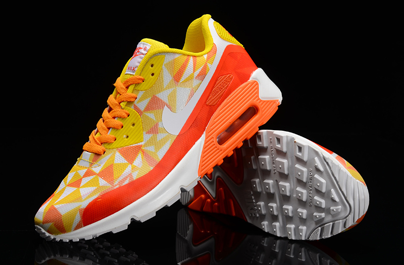 Nike Air Max 90 Hyperfuse Yellow Orange White Shoes - Click Image to Close