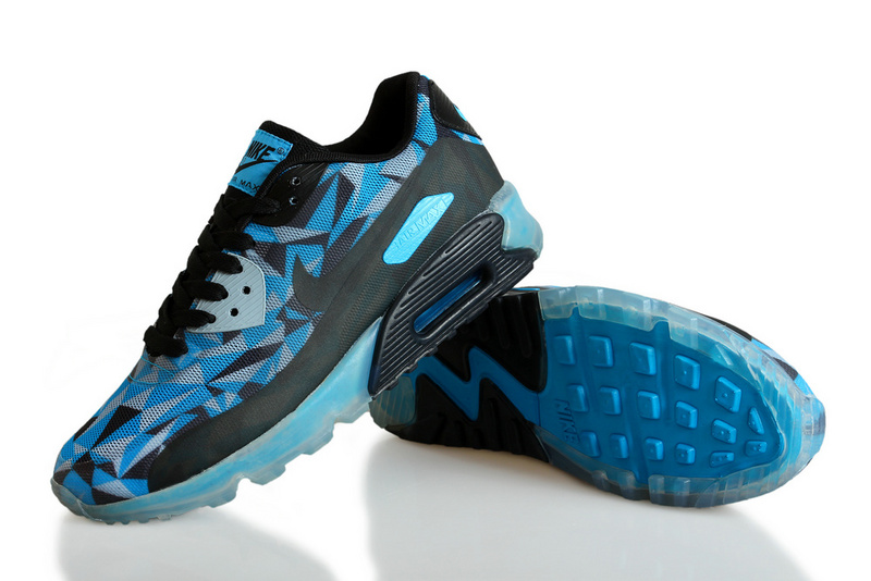 Nike Air Max 90 ICE Black Blue Shoes - Click Image to Close