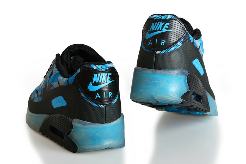 Nike Air Max 90 ICE Black Blue Shoes - Click Image to Close