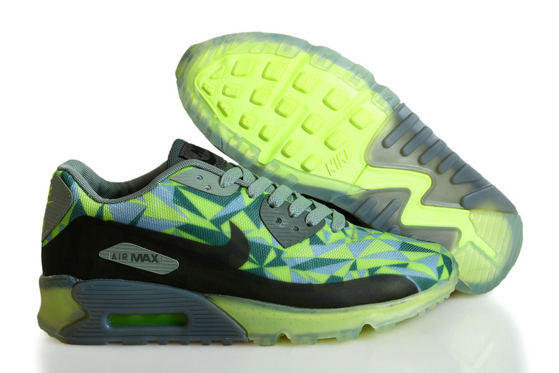 Nike Air Max 90 ICE Black Green Grey Shoes - Click Image to Close