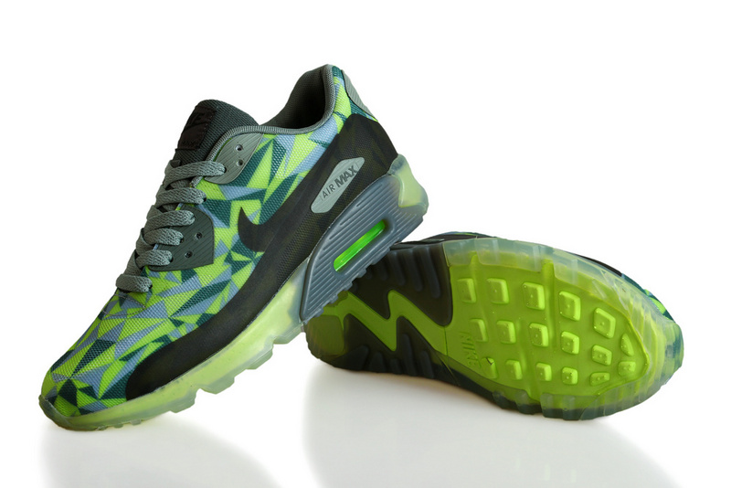 Nike Air Max 90 ICE Black Green Grey Shoes - Click Image to Close