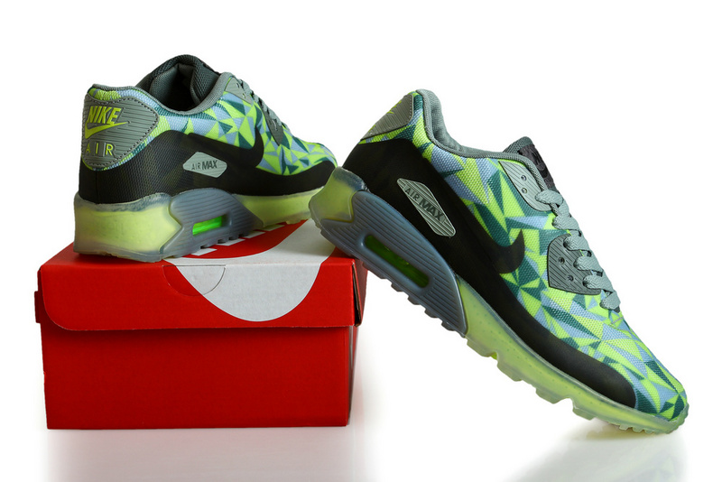 Nike Air Max 90 ICE Black Green Grey Shoes - Click Image to Close